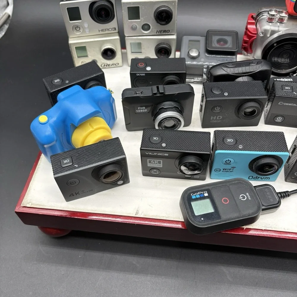 Lot 24 Action Cameras GoPro Hero Polaroid 4K Waterproof Bundle Parts Repair